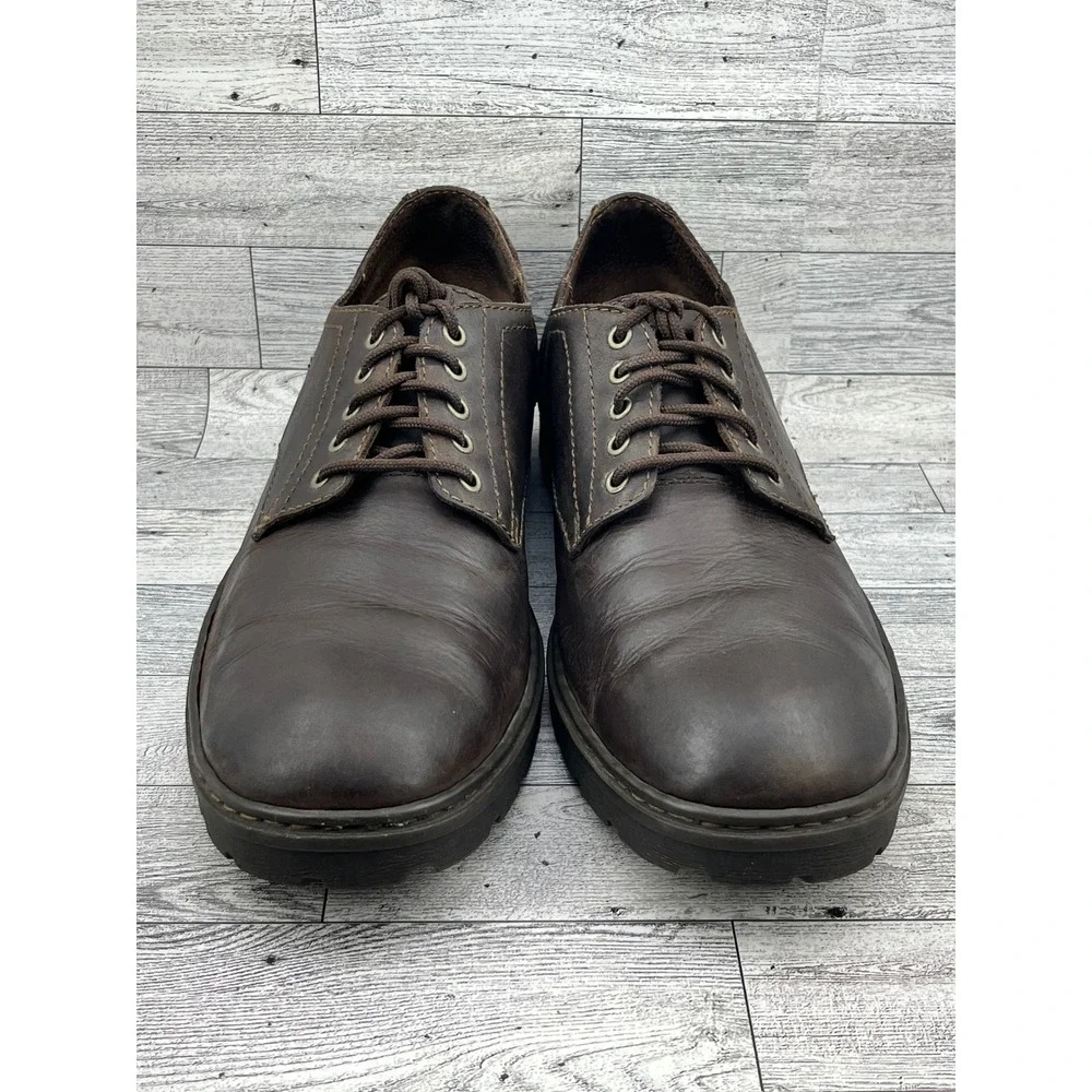 Born Men Brown‎ Leather Derby Shoes Lace Up Lug Sole Handcrafted Comfort Sz 11.5